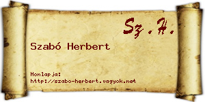 Szabó Herbert névjegykártya