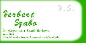 herbert szabo business card