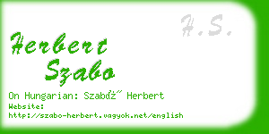 herbert szabo business card